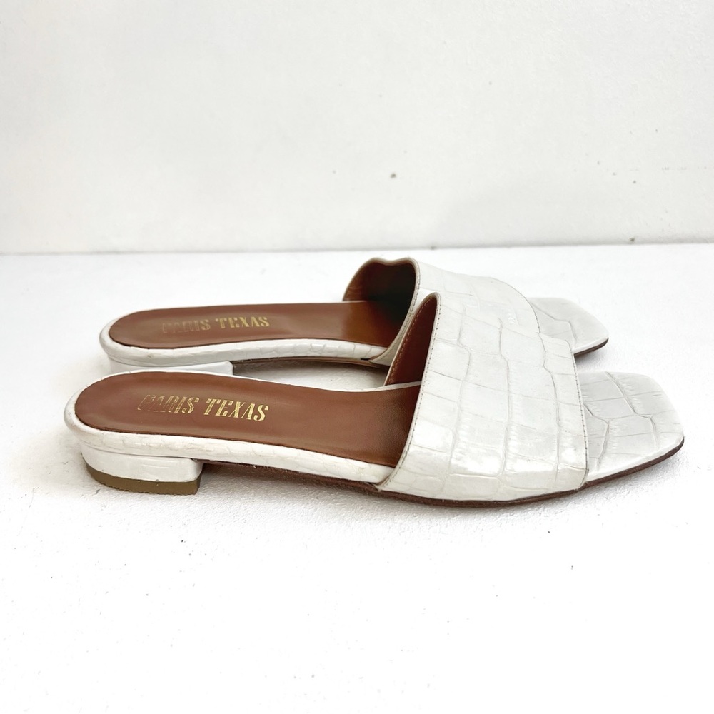 Paris Texas | Moc Croco Square Toe Flats